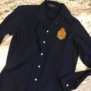 navy blue ralph lauren button down